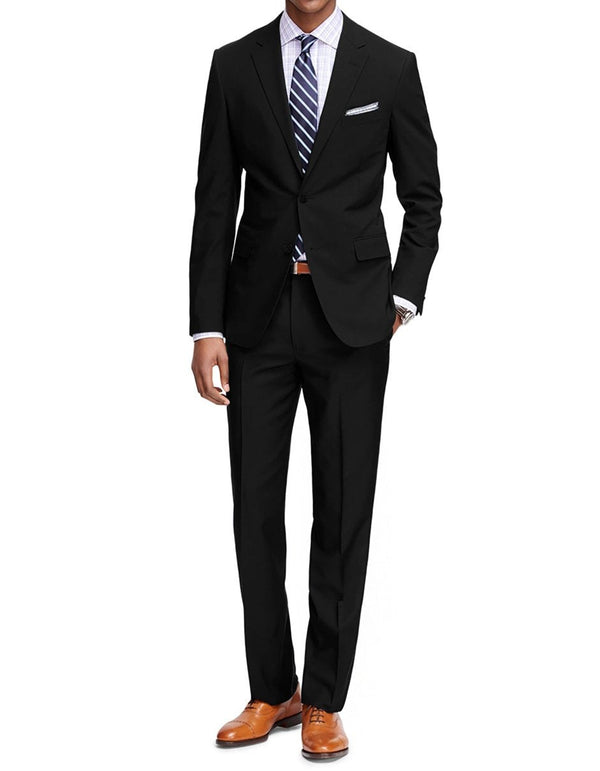 Manchester Tailored Suits - Slim Fit Black Suit - Tapered Europian Cut Suit $199