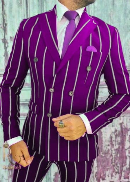 Mafia Outfit - Mobster Outfit - Italian costume Purple Double Breasted Suit