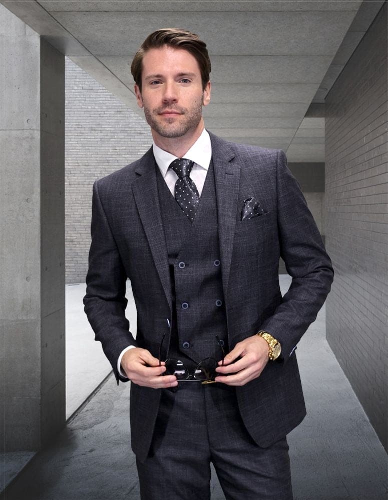Statement Suits - Medium Gray Suits - Wool Suits - Modern Fit Perfect for Business in 10 colors