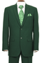 Mens 2 Button Classic Fit Basic Poplin Suit in Emerald Green