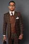 Statement ITALY Suit - Super 150's Wool Suit Statement Men's 3 Piece 100% Wool Fashion Suit - Classic Plaid Pattern