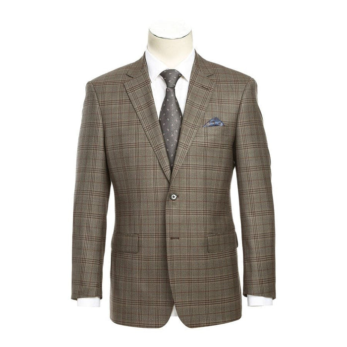 Mens Slim Fit Wool Checked Suits