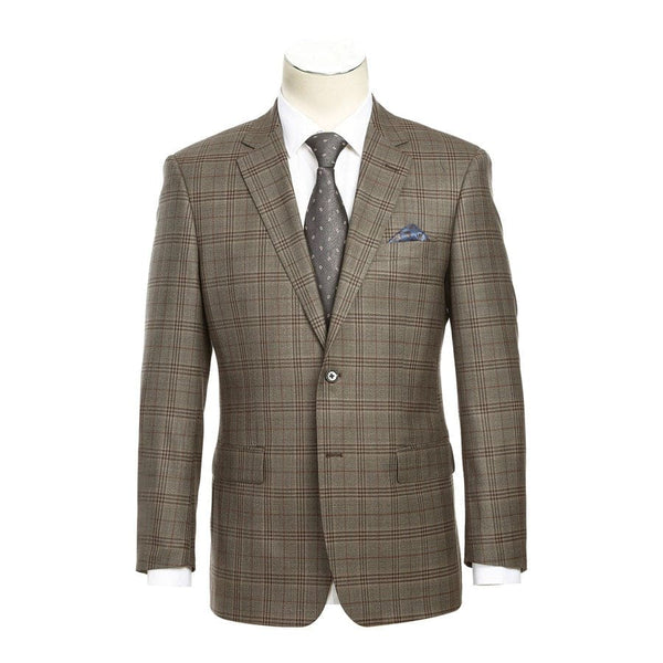 English Laundry Suits Brand Men's Slim Fit Wool Checked Suits