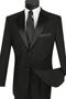 Mens Classic 2 Button Poplin Tuxedo in Black