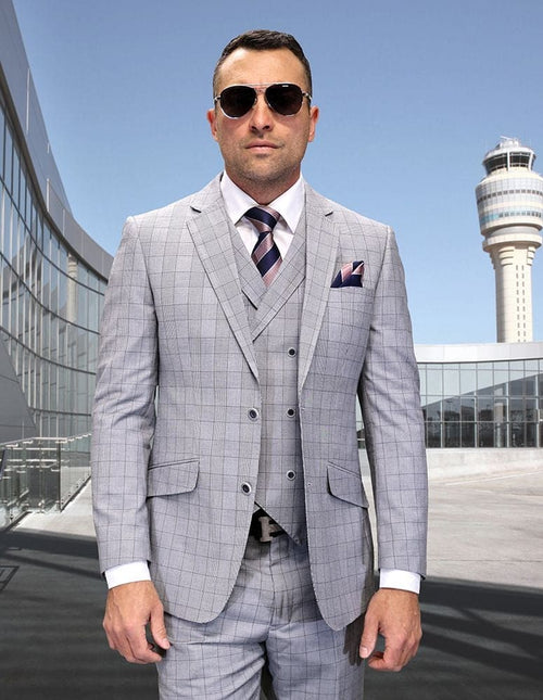 Statement Suits - Wool Suits - Modern Plaid Fit Perfect for Business in 10 colors