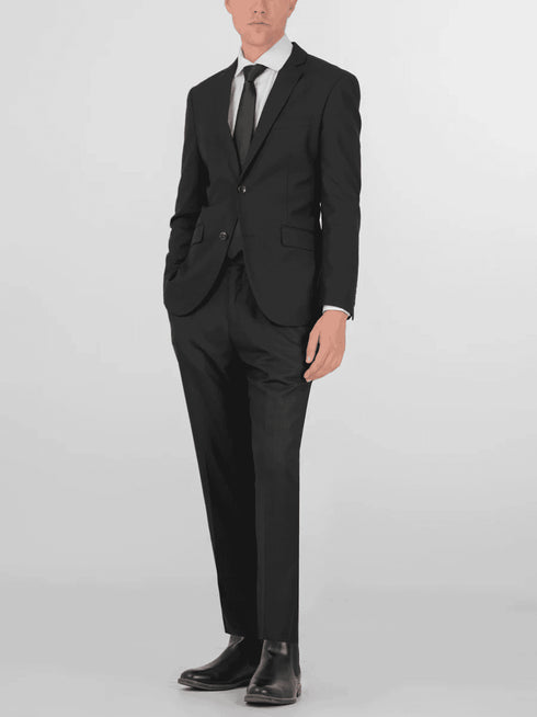 Black Two Button Suit