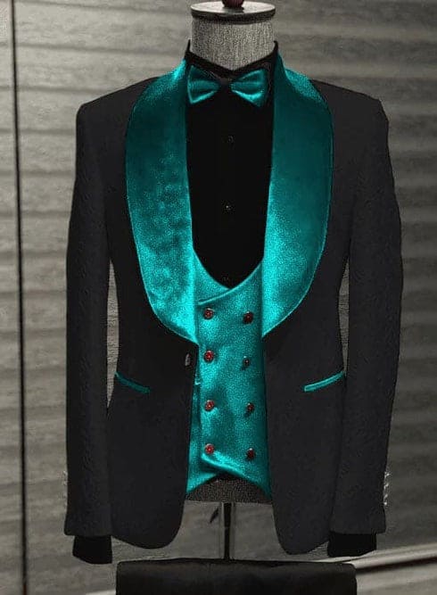 Dark Teal Tuxedo - Mens Teal Prom Suit - Teal Blue Suit