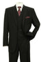 Big and Tall Black Suit MENS 2 BUTTON PLEATED PANT SUIT IN BLACK WITH DOUBLE BREASTED VEST