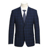 Mens Slim Fit Wool Blend Stretch Checked Suit