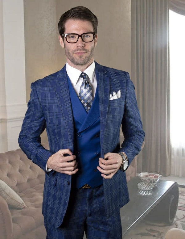 Statement Suits - Statement Plaid Suits - Wool Suits - Modern Fit Perfect for Business in 10 colors