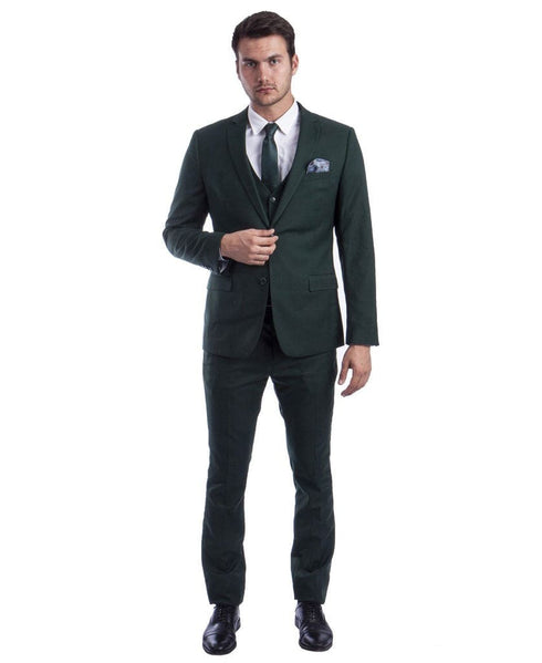 Title Skinny Fit Suit - Extra Slim Fit Prom Suit Green Ultra Slim Fit 3-Piece Prom Suit