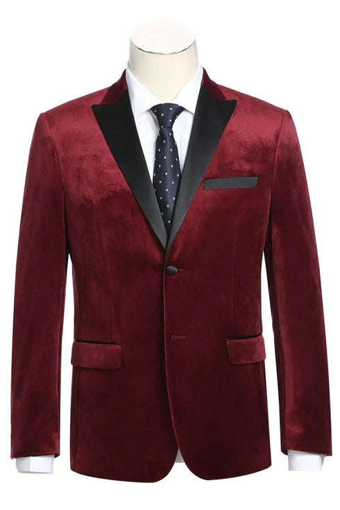 Black and Red Suit Men's Stacy Adams Vested One Button Shawl Lapel Designer Tuxedo in Red