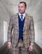 Statement Men's 100% Wool 3 Piece Suit - Vibrant Color Contrast