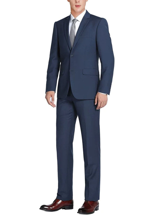 Big and Tall Navy Blue Suit Mens Extra Long Basic Two Button Suit