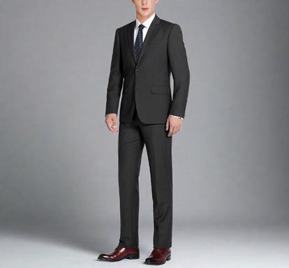 Renoir Suits - Renoir Fashion - Renoir Clothing Super 140s Wool 2-Button SLIM FIT Suit in Black (Short, Regular, and Long Available) by Renoir