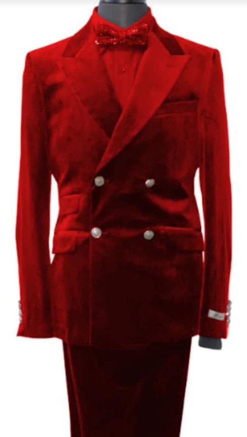 Black and Red Suit Holiday Suit - Christmas Suit - Christmas Blazer Red Tuxedo Men's Red Tuxedo Jacket And Velvet Pants