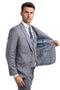 Men's Two Button Slim Fit Vested Solid Basic Color Suit in Grey