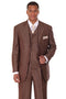 Big and Tall Brown Suit MENS 3 BUTTON VESTED SHINY SHARKSKIN NARROW PINSTRIPE SUIT IN BROWN