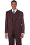 Big and Tall Brown Suit MENS 3 BUTTON VESTED VINTAGE BOLD GANGSTER PINSTRIPE SUIT IN BROWN