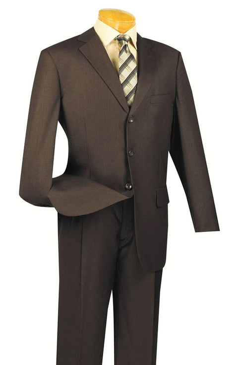 Big and Tall Brown Suit MENS CLASSIC 3 BUTTON REGULAR FIT SUIT IN BROWN