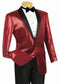 Shiny Sharkskin Metallic Scarlet Red Sequin Formal Sportcoat Jacket