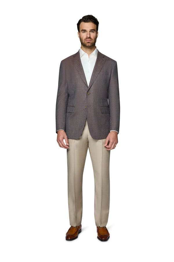 Brown Windowpane Sport Coat - Mens Brown Blazer