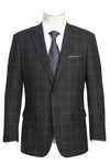 Brown Windowpane Sport Coat - Mens Brown Blazer