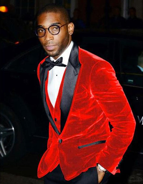 Mens Designer Traditional Shawl Dinner Jacket in Red