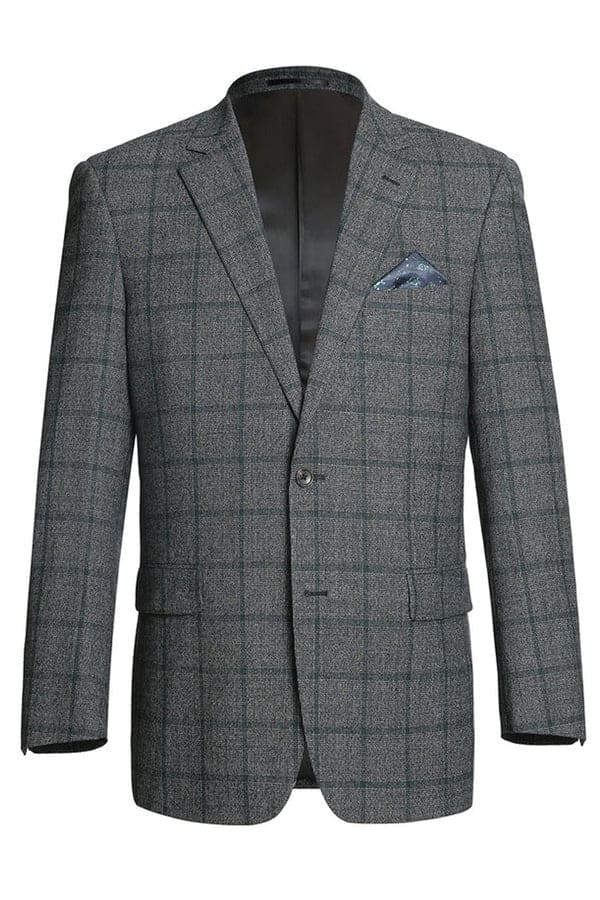 Brown Windowpane Sport Coat - Mens Brown Blazer