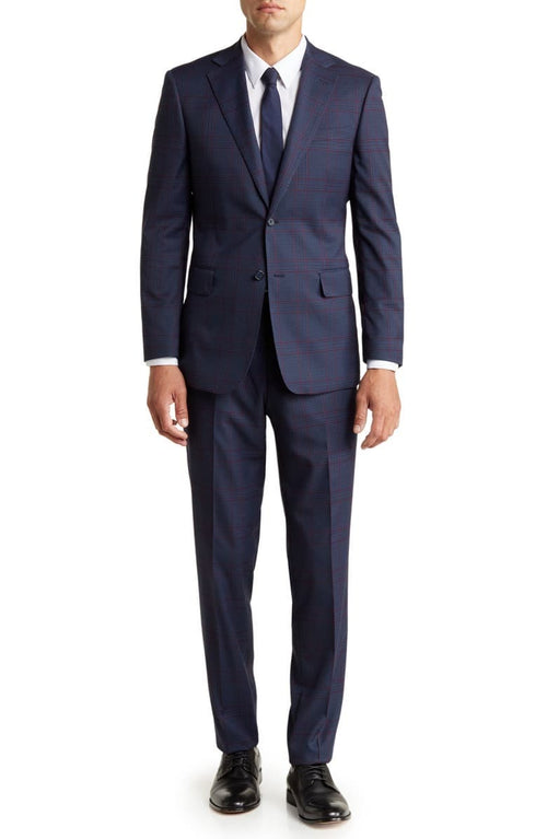 Plaid Two Button Peak Lapel Suit