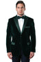 Men's Two Button Velvet Tuxedo Dinner Jacket in Hunter Green