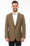 Brown Windowpane Sport Coat - Mens Brown Blazer