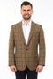Brown Windowpane Sport Coat - Mens Brown Blazer