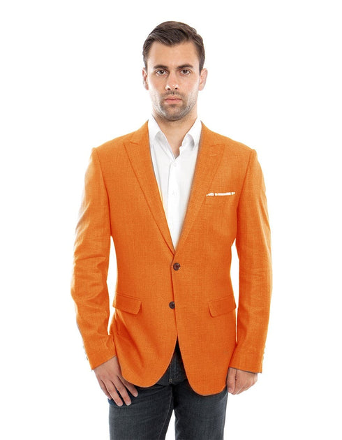 Mens Designer Traditional Shawl Dinner Jacket in Orange