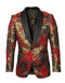 Mens Designer Traditional Shawl Dinner Jacket in Red & Gold