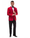 Holiday Suit - Christmas Suit - Christmas Blazer Red And Black Trim Lapel Shawl Tuxedo Suit Jacket & Pants ( Blazer Sport Coat)