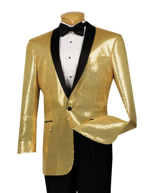 Mens Designer Traditional Shawl Dinner Jacket in Golden