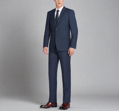 Renoir Suits - Renoir Fashion - Renoir Clothing Super 140s Wool 2-Button CLASSIC FIT Suit in Navy (Short, Regular, and Long Available) by Renoir