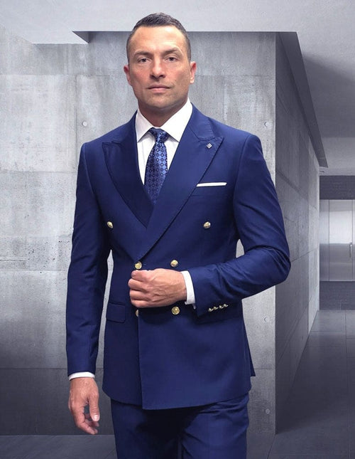 Classic gentleman’s suit in navy wool