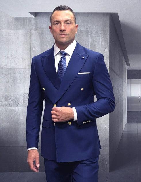 Statement ITALY Suit - Super 150's Wool Suit Statement Men's 100% Wool 2 Piece Suit - Wide Peak Lapel