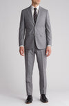 Plaid Trim Fit Wool Blend Two-Piece Suit