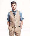 Mens Linen Vest And Pants Set - Wedding Summer Vest  in Taupe