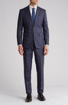 Mens Trim Fit Plaid Suit with Peak Lapel - Two Piece