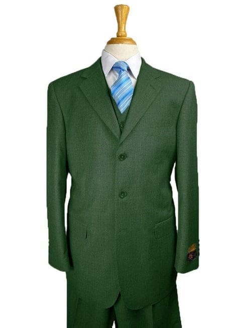 Super 150 Wool Suit - Classic Fit Suit - Green Suit