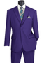 Mens 2 Button Classic Poplin Suit in Purple