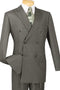 Mens Double Breasted Gangster Bold Pinstripe Suit in Charcoal Grey