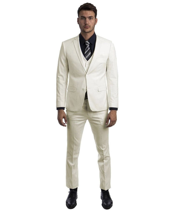 Skinny Fit Suit - Extra Slim Fit Suit Ivory Ultra Slim Fit 3-Piece Prom Suit