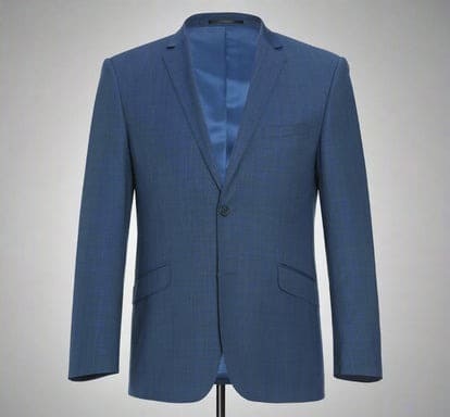 Renoir Suits - Renoir Fashion - Renoir Clothing Single Breasted Wool Blend SLIM FIT Suit in Blue (Short, Regular, and Long Available) by Renoir