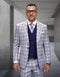 Statement Men's 3 Piece 100% Wool Modern Fit Suit - Plaid Suit