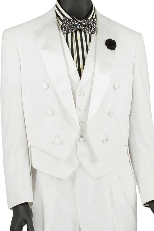 White Tuxedo Tailcoat - White Wedding Suit